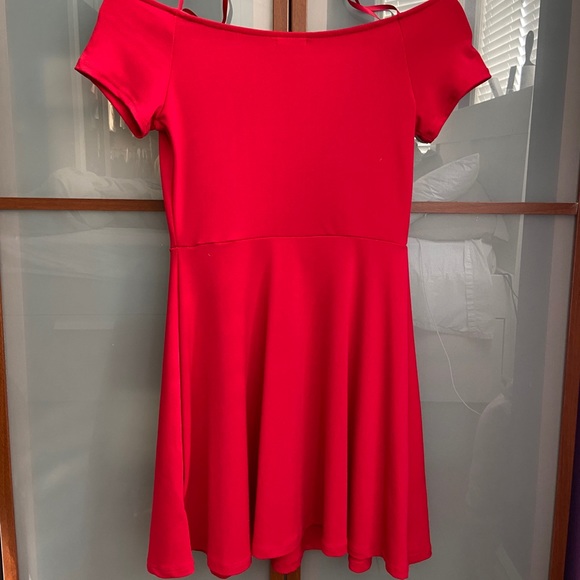 Cherry Red Off Shoulder Sundress - Picture 2 of 2